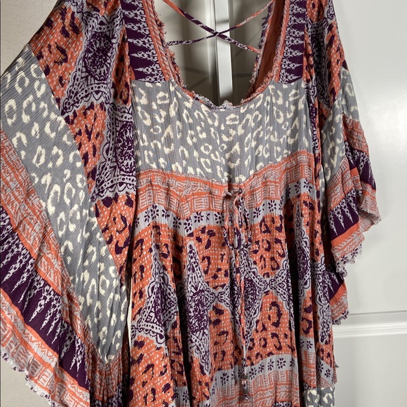 Free People Bohemian flare sleeve Multicolor Women's dress S - Picture 3 of 7